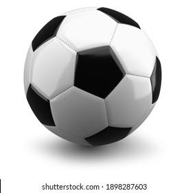 Soccer Ball Isolated On A White Background, 3D Rendering.