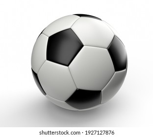 Soccer ball on white background. 3D rendering illustration.