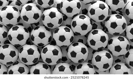 soccer balls falling sports background 3d illustration. Can be used to represent world championship, motion graphics advertising or professional football match - Powered by Shutterstock