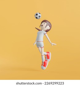 Soccer Cartoon Character Girl Poses 3d rendering - Powered by Shutterstock