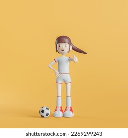 Soccer Cartoon Character Girl Poses 3d rendering - Powered by Shutterstock