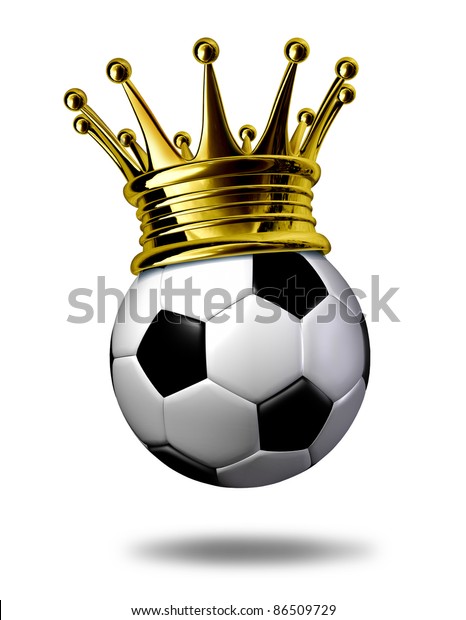 白黒のサッカーボールの金の王冠 またはヨーロッパではトーナメントや試合の勝ちを表すサッカー選手のシンボルと呼ばれる のイラスト素材