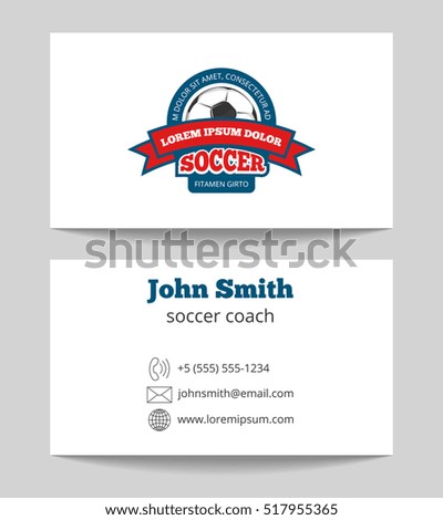 soccer coach business card template logo stock illustration