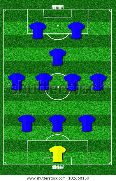 Soccer Field Layout Formation 3412 Stock Illustration