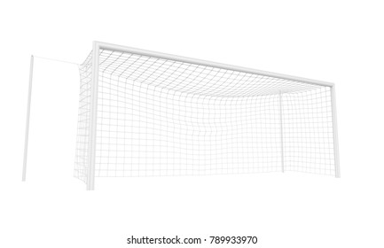 Soccer Goal Post Isolated. 3D Rendering