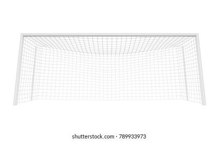 Soccer Goal Post Isolated. 3D Rendering