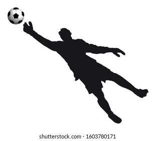 Soccer Goalkeeper Diving With Ball