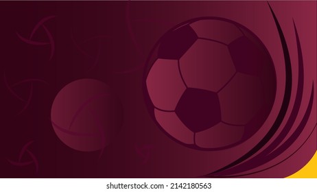 Soccer Graphic design on maroon background,soccer ball with low opacity and curved shapes as an ornament. - Powered by Shutterstock