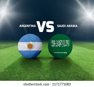 Soccer matchday template. Argentina vs Saudi Arabia Match day template.  - Powered by Shutterstock