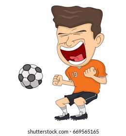 Soccer Player Cartoon Vector Illustration 스톡 벡터(로열티 프리) 669554806