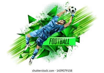 Soccer player with the following graphic, triangle text, football, sports - Powered by Shutterstock