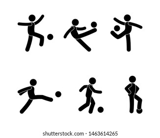 Soccer Player Icon Set Pictogram Man Stock Illustration 1463614265 ...