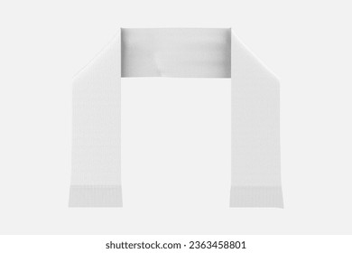 soccer scarf mockup. Empty season euro fan clothing mock up, isolated. Clear accessory muffler for football supporter mokcup template.  3d illustration - Powered by Shutterstock