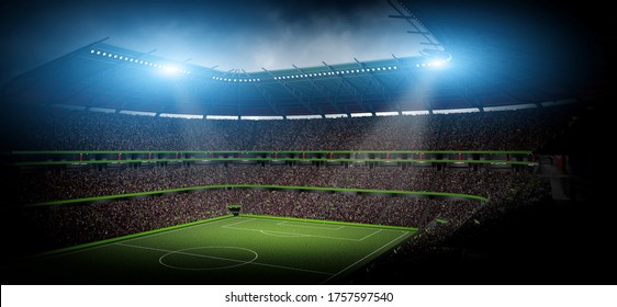 Soccer Stadium Night 3d Render Stock Illustration 1757597540 | Shutterstock