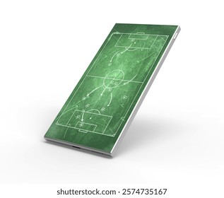 Soccer Tactics on a Mobile Screen: Interactive Strategy, 3d rendering