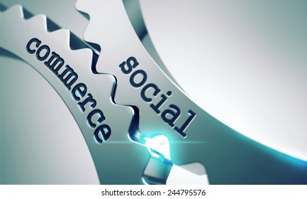 Social Commerce On The Mechanism Of Metal Cogwheels.