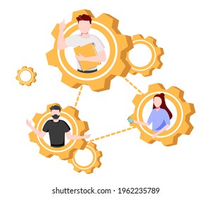 Social Engagement Metaphors. Participation In Society, Community Involvement, Social Group. Participation Of Women. Norms Of Behaviour Abstract Concept  Illustration.