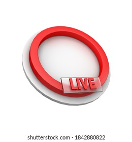 Social Media Avatar User Frame Isolared On White Backgound. Live Streaming Workshop Banner Template. 3d Mockup Round Shape For Photo