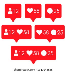 Social Media Like Heart Comment Stock Illustration 1340146655 