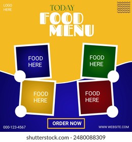 social media post template for food menu promotion banner frame, food menu design,restaurant menu, Fast Food Flyer Design Template cooking, illustration - Powered by Shutterstock