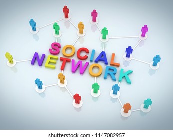 Social Network 3d Render Stock Illustration 1147082957