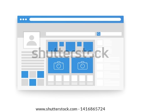 Social network page interface ui concept isolated on transperant alpha background.