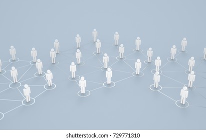 Social network structure, Global network mesh, Group of people talking in social network,3d rendering.group of people talking in social network.