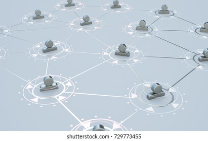 Social network structure, Global network mesh, Group of people talking in social network,3d rendering.Business networking connection concept,The wireless communication , High Speed Internet .