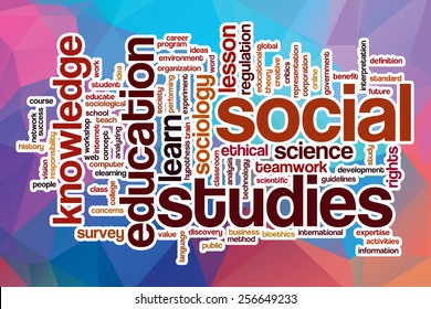 Social Studies Word Cloud Concept With Abstract Background