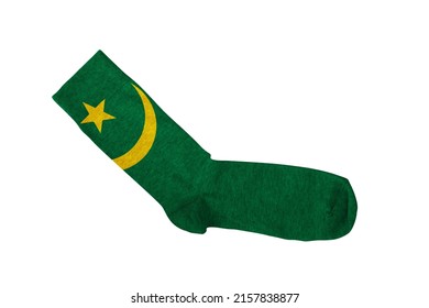 Sock As Symbol Of Freedom From Slavery. Concept Clip Art On White Background. Mauritania