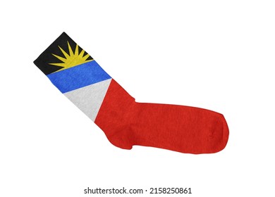 Sock As Symbol Of Freedom From Slavery. Concept Clip Art On White Background. Antigua And Barbuda