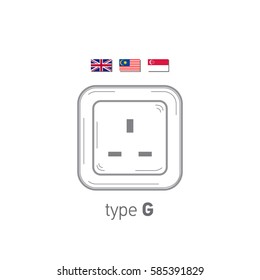 Sockets Icon Type G Ac Power 스톡 일러스트 585391829 | Shutterstock