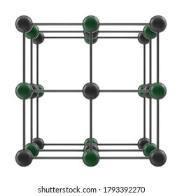 Sodium Chloride Molecule 3D Illustration On White Background