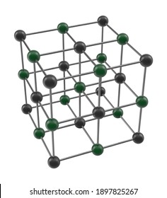 Sodium Chloride Molecule 3D Illustration On White Background