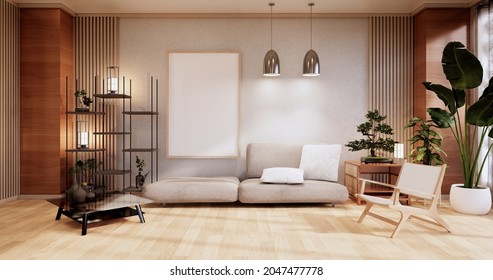 Sofa Furniture, Modern Room Japanese Design,minimal.3D Rendering