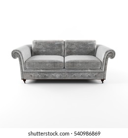 Sofa On White Background. 3d Model