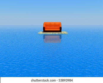 sofa in the sea