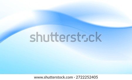 A soft, abstract background featuring a smooth gradient transitioning from a light blue at the bottom to pure white at the top. A gentle, luminous blue wave-like form sweeps across the image from the left, fading into the white space. The overall impression is one of calm, lightness, and fluid motion.