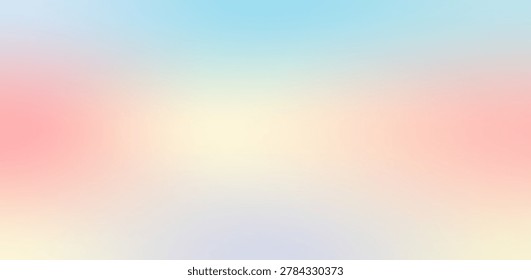 A soft abstract gradient texture displaying a symmetrical hourglass blend of warm pastel pink on the sides meeting a bright, luminous white and yellow center.