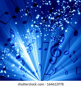 Soft Blue Background Some Music Notes Stock Illustration 164612978 ...