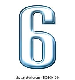 Soft Blue Chrome Metallic Number Six Stock Illustration 1081004684 ...