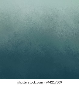 soft blue gray gradient background design and foggy white top edge   dark teal bottom border  old distressed vintage texture sponged wall paint surface