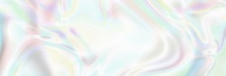 Soft Blue Green Pink Violet Texture With Polarization Effect And Colorful Neon Holographic Stains On White Elegant Background With Soft Bokeh Lights. Wave Style Like In Retro Tie-dye	