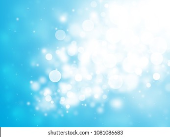 Soft Blue Sparkle Rays Lights Bokeh Stock Illustration 1081086683