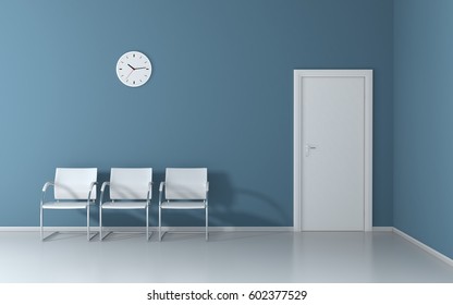 Soft Blue Waiting Room White Chairs Stock Illustration 602377529 ...