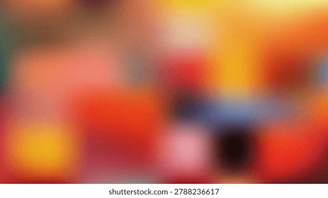A soft, blurred abstract background featuring a vibrant blend of warm orange, yellow, and red hues with subtle hints of...