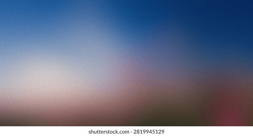 Soft blurred texture featuring cool blue tones blending into warm peach hues with cinematic film grain effect for modern minimalist digital design.