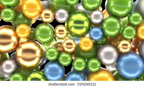 Soft Colored Metal Balls Spheres Circulate In Air With Inner Glow Intro 3d Rendering