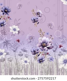 soft colours flower design with diffren tones and composition