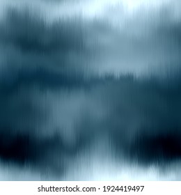 Soft Dark Azure Blue Blur Stripe Texture Background. Seamless Liquid Flow Watercolor Stripe Effect. Wavy Wet Wash Variegated Fluid Blend Pattern For Water Sea Effect, Ocean Summer Beach Backdrop. 
